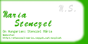 maria stenczel business card